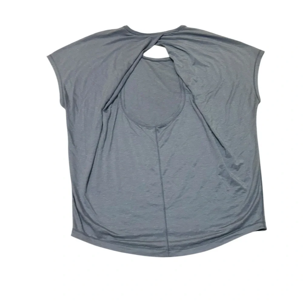 Lululemon Get Set Short Sleeve Open Back Key Hole Running Gym Workout Shirt
